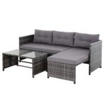 3 pc Wicker Rattan Furniture Set w/Luxurious