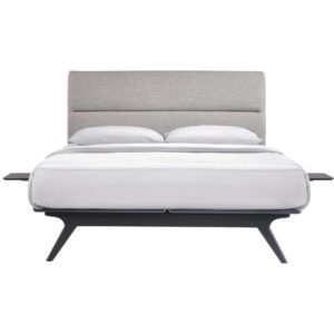 Addy Bed Gray With Side Tables