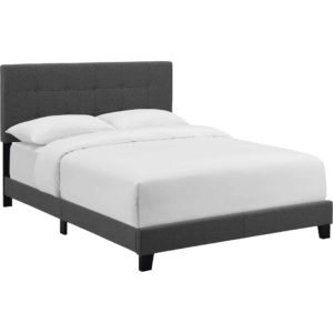 Adriane Upholstered Fabric Bed Gray