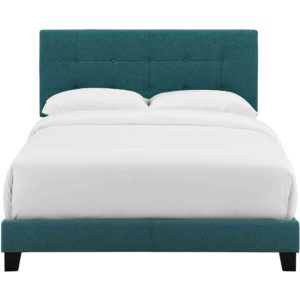 Adriane Upholstered Fabric Bed Teal
