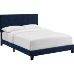 Adriane Upholstered Velvet Bed Midnight Blue