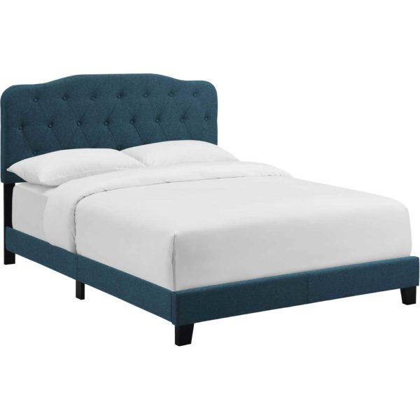 Amelie Upholstered Fabric Bed Azure