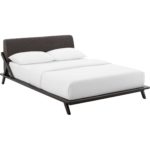 Larry Fabric Platform Bed Cappuccino/Brown