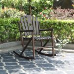 Outdoor Acacia Wood Rocking Chair Rustic
