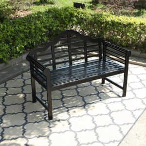Patio Acacia Wood Bench with Backrest