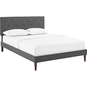 Terry Fabric Platform Bed Gray
