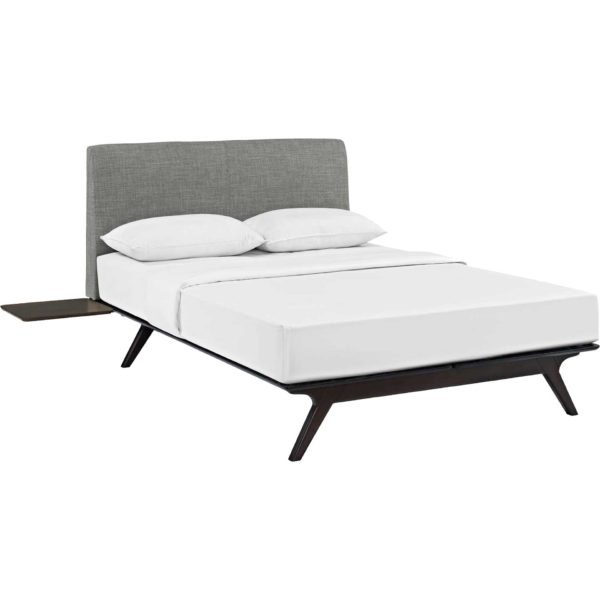Thames Bed Cappuccino/Gray With Side Tables
