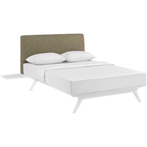 Thames Bed White/Latte With Side Tables