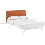 Thames Bed White/Orange With Side Tables
