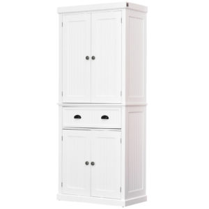 HOMCOM Traditional Freestanding Kitchen Pantry Cabinet Cupboard