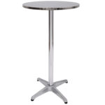 HomCom 24" Round Convertible Stainless Steel Top