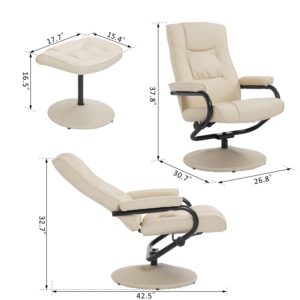HomCom Ergonomic Faux Leather Lounge Armchair Recliner