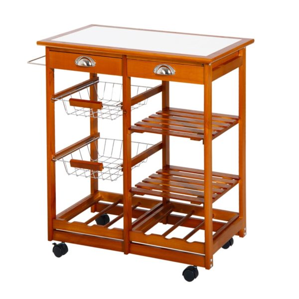 Homcom Cart For Kitchen 30" Portable Rolling