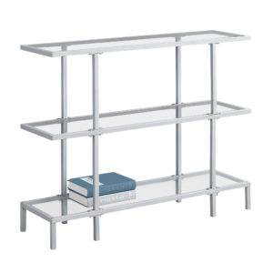 Monarch 42" Contemporary Tempered Glass Top 3-Tier