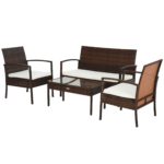Outsunny 4 Piece Outdoor Patio Armchair and