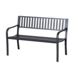 Outsunny 50" Slatted Steel Decorative Patio Garden