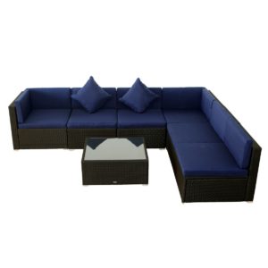 Outsunny 7 Piece Wicker Rattan Sofa Sectional
