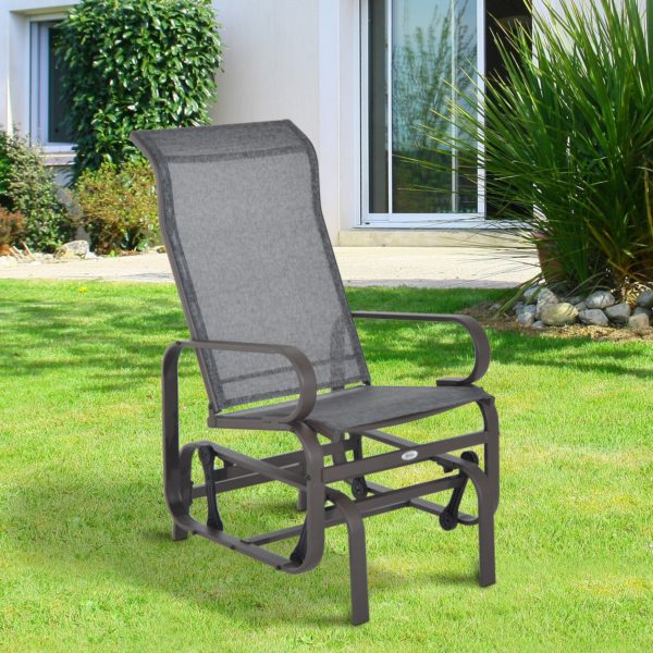 Outsunny Outdoor Fabric Gliding Chair - Brown