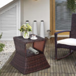 Outsunny Wicker Rattan Outdoor Patio Side Table