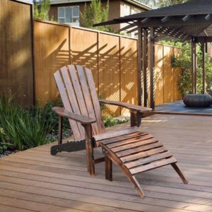 Outsunny Wooden Adirondack Outdoor Patio Lounge Chair