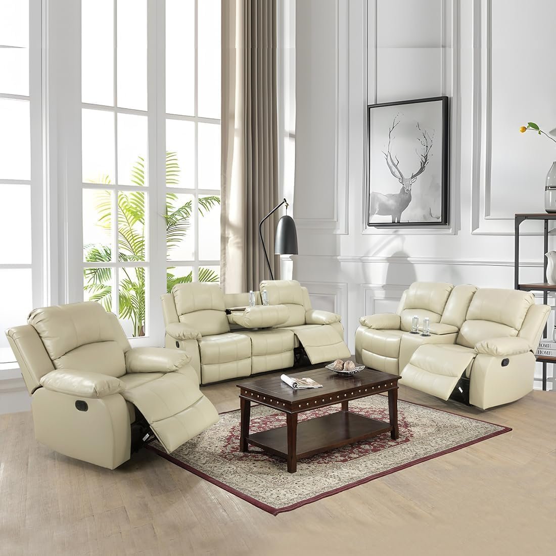 Bonded Leather Living Room Furniture Set