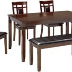 Signature Design by Ashley Bennox Dining Room Set, Includes Table, 4 18" Chairs & Bench, Brown